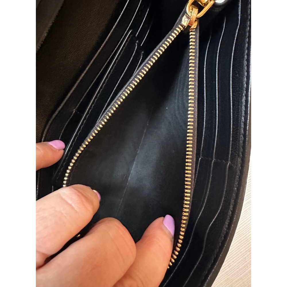 Miu Miu Matelasse Black Leather & Gold Hardware Long Flap Wallet w/ Card Holder - Picture 16 of 16
